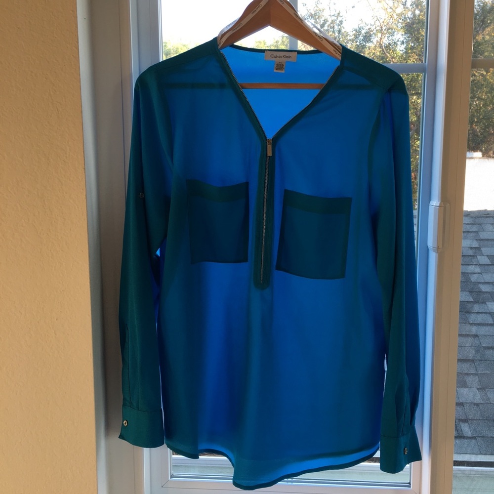 Calvin Klein Zip Blouse - Picture 1 of 8